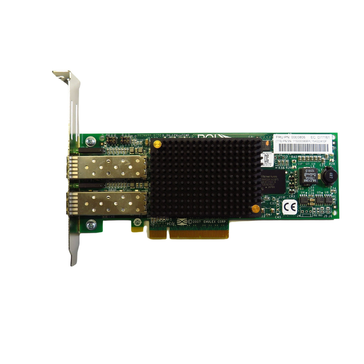 Lenovo 00E0806 577D LPE12002 2 Port 8Gbps FC PCIe HBA Host Bus Adapter (Refurbished)