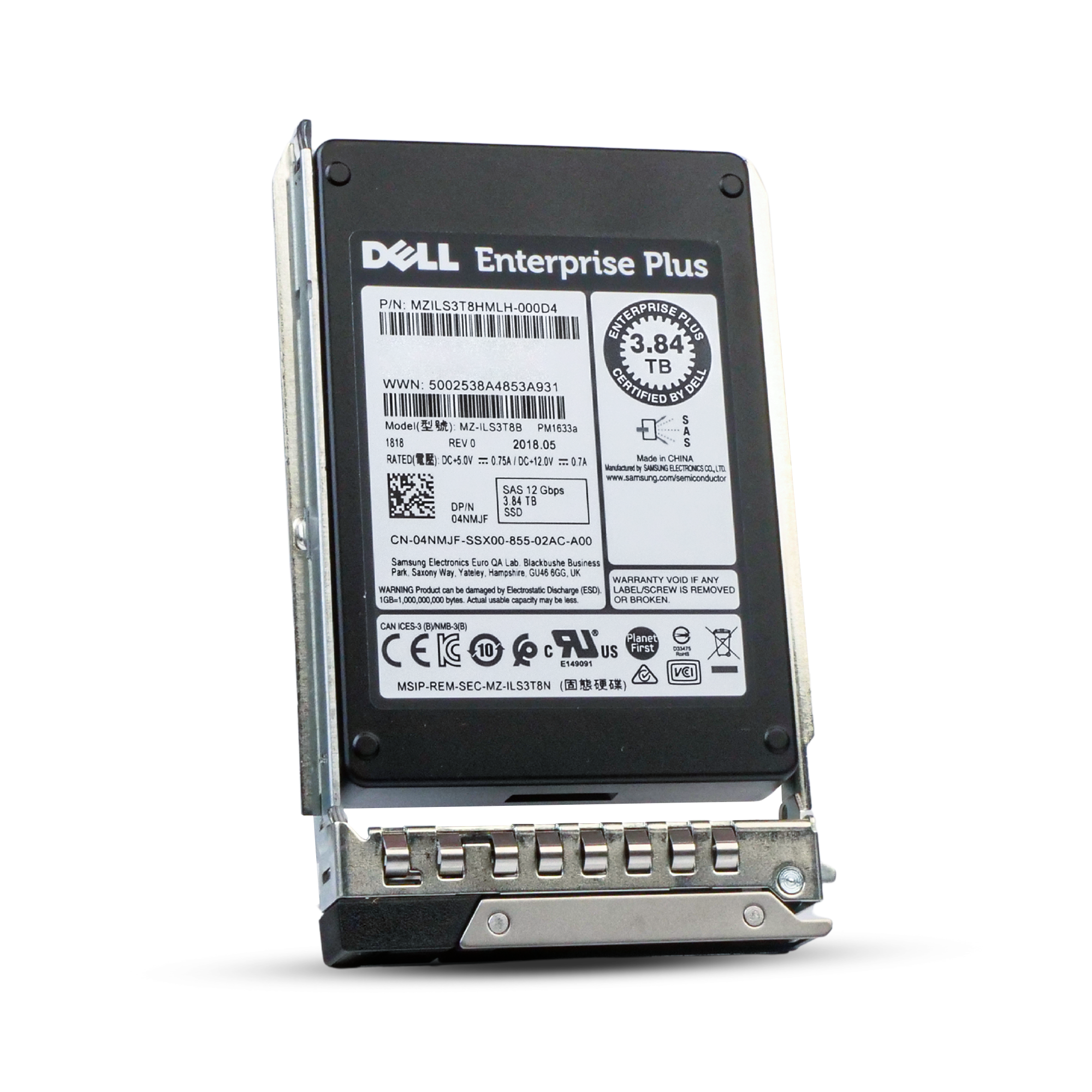 Dell G14 04NMJF 3.84TB 1 DWPD SAS 12Gb/s 3D TLC 2.5in Refurbished SSD