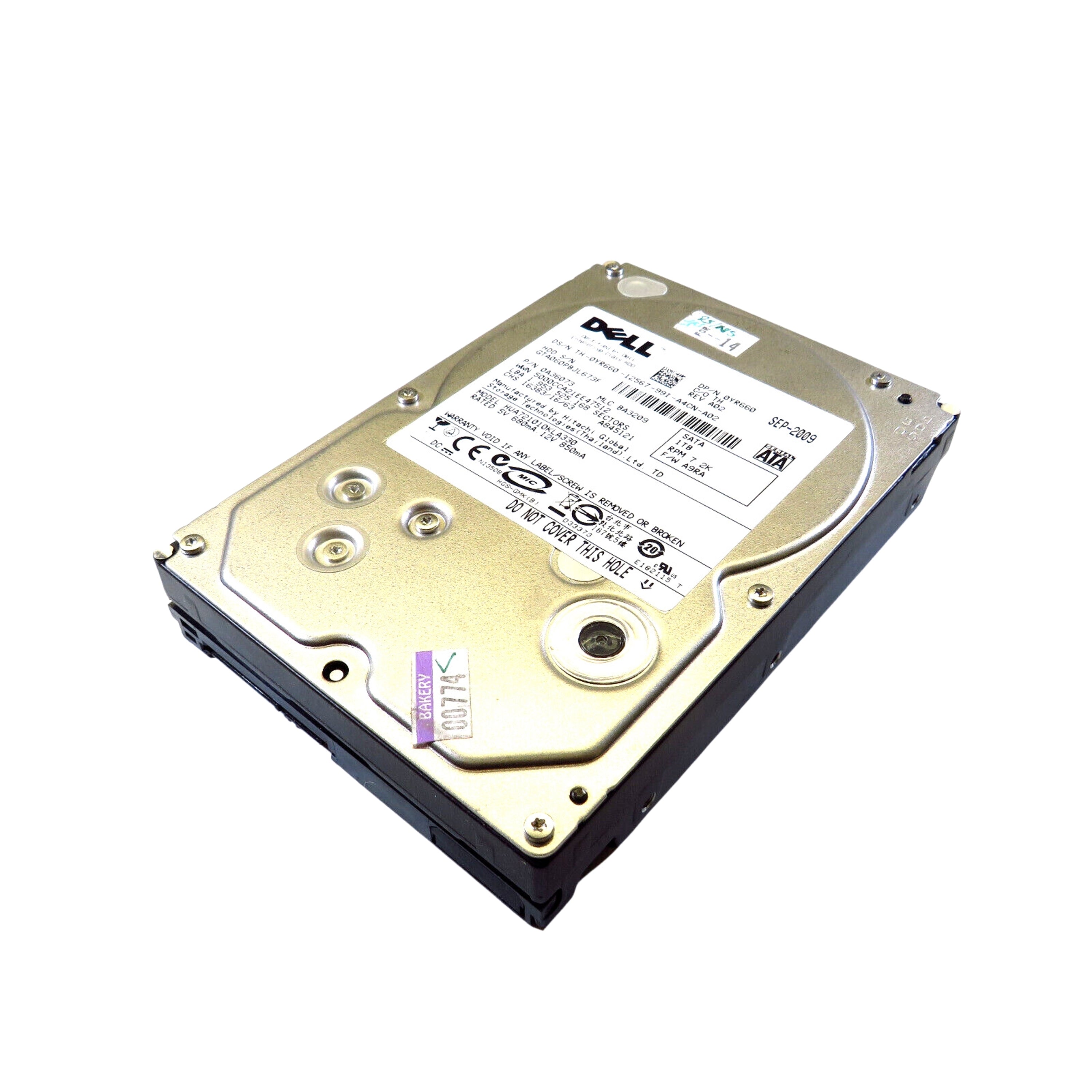 Dell YR660 3.5" 1TB 7200RPM SATA II Hard Disk Drive (HDD), Silver (Refurbished)