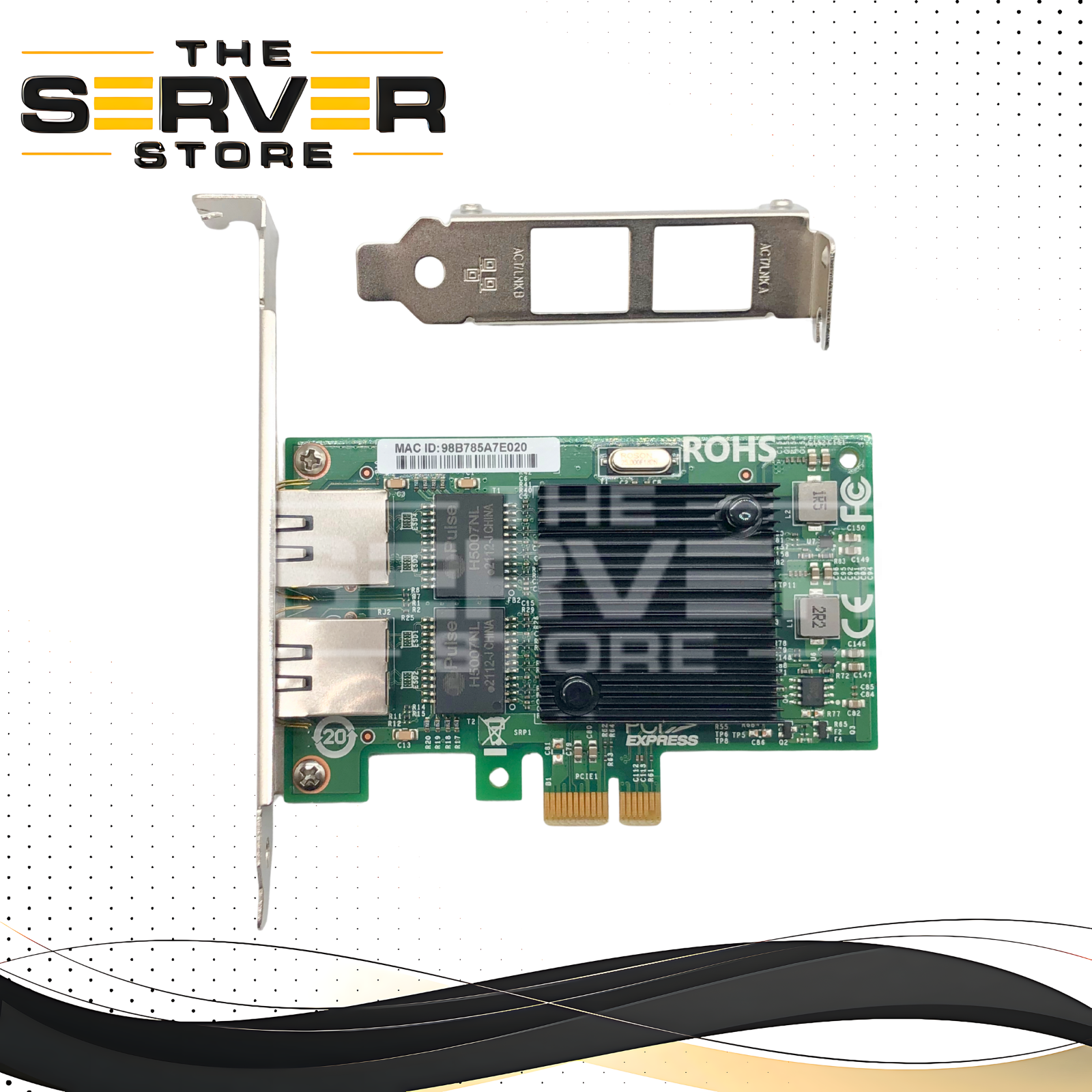 10Gtek PCIe 1.0 x1 to Dual Port 1 Gigabit (1G) RJ45 Network Interface Card (NIC) with Intel 82571EB Controller. P/N: 82571-GE-2T-X1.