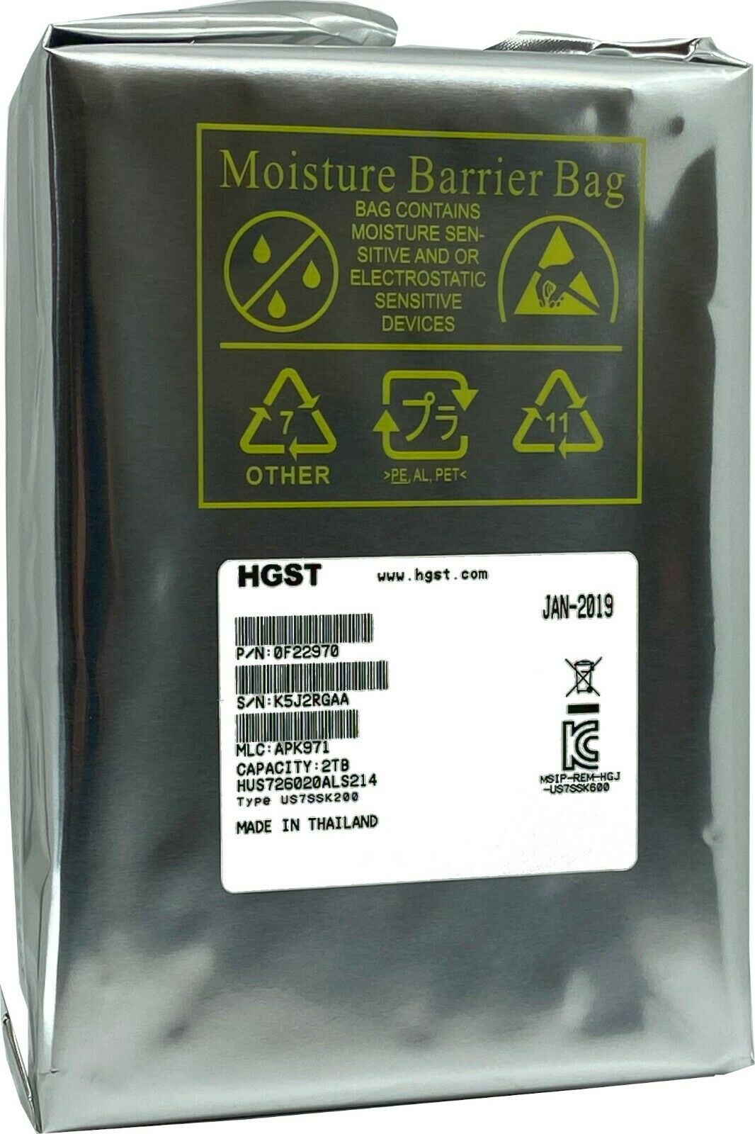 HGST Ultrastar 7K6000 HUS726020ALS214 0F22970 2TB 7.2K RPM SAS 12Gb/s 512n 3.5in Hard Drive