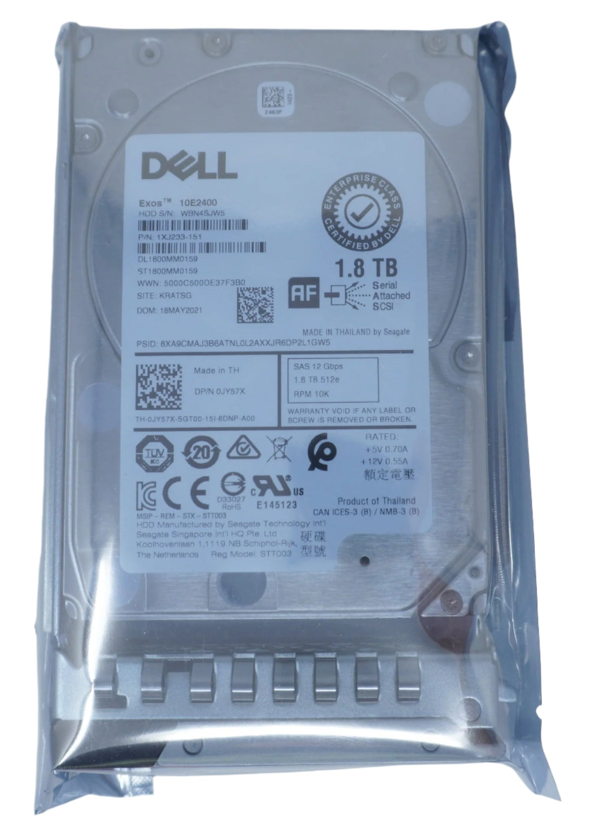 Dell 1.8TB SAS 10k 2.5" 12G 512e Hard Drive JY57X ST1800MM0159 g14