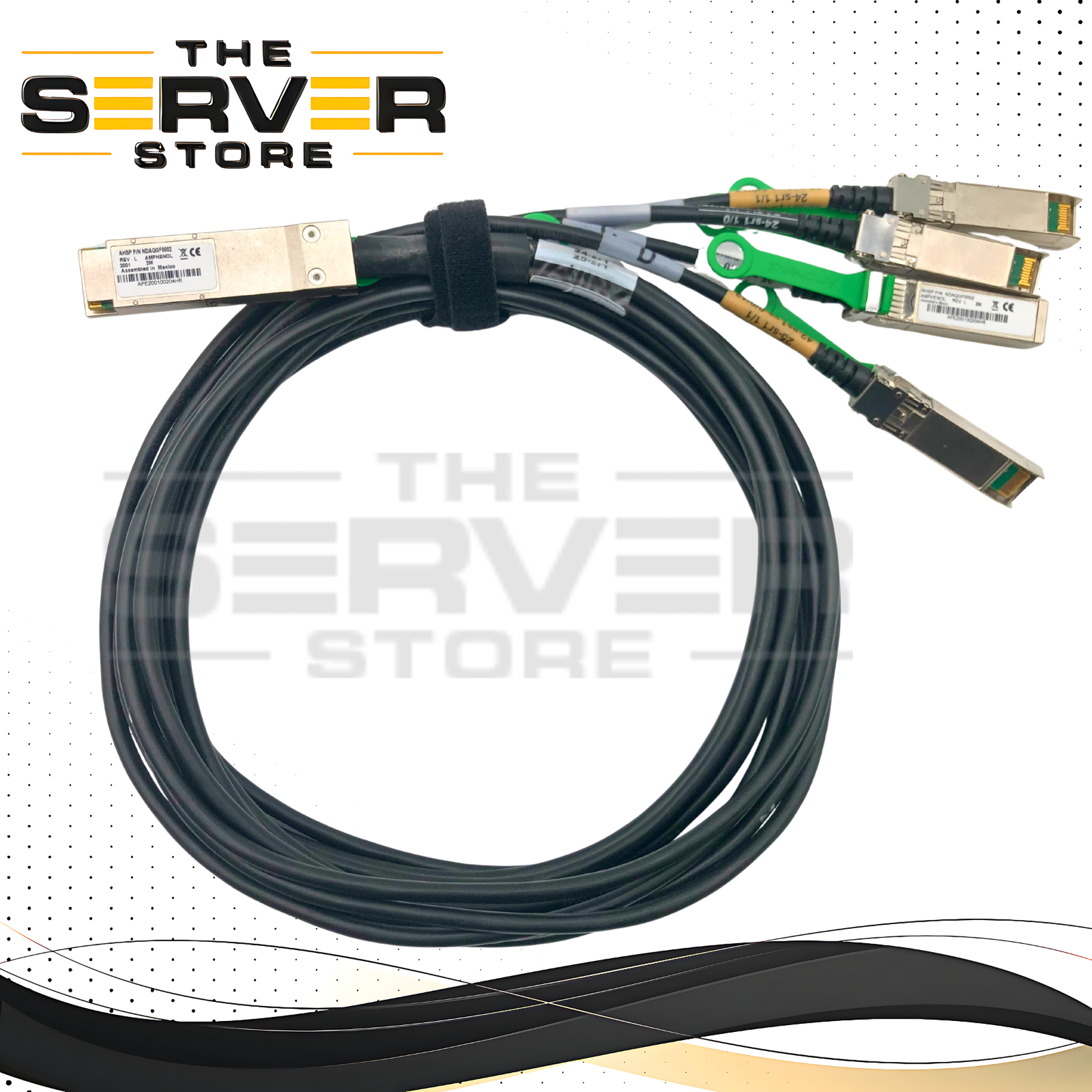 AMPHENOL 2M 100GB QSFP+ to 4 x SFP+ 100GbE to 4x 25GbE DAC Splitter NDAQGF-0002