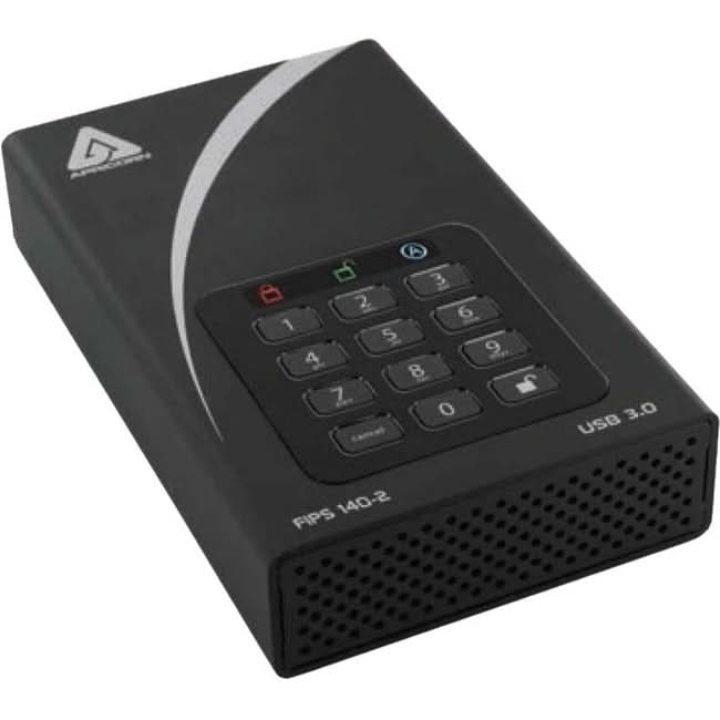 Apricorn Aegis Padlock DT FIPS ADT-3PL256F-2000 2TB 3.5-in Black External Desktop Hard Drive
