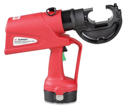 BURNDY SP-PAT750XT18V Patriot 12-Ton Crimper, 2.6Ah 18V NiMH