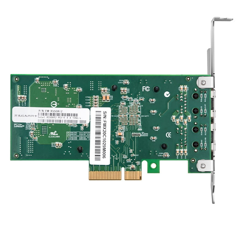 Intel X550-AT2 Based Ethernet Network Interface Card, 10GBase-T Dual-Port, PCIe 3.0 x 4, Comparable to Intel X550-T2, Full Height&Low Profile