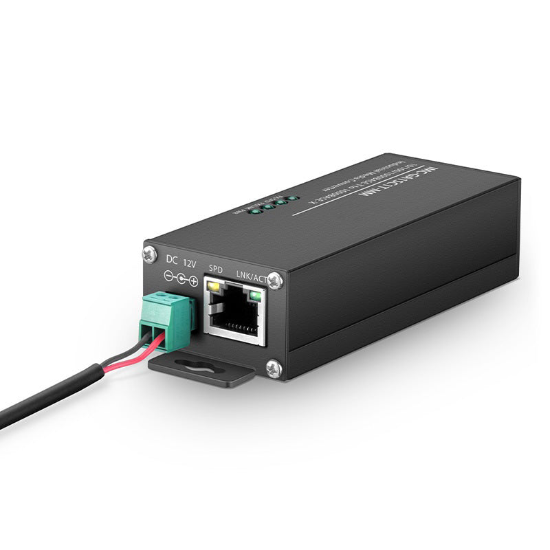 Mini Industrial 1x 10/100/1000Base-T RJ45 to 1x 1000Base-X Multimode SC 850nm 220/550m Gigabit Ethernet Media Converter, American Plug Standard