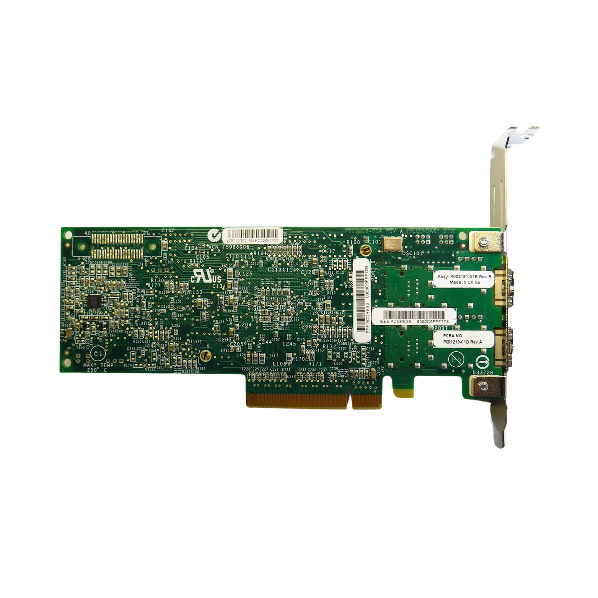 Lenovo 00E0806 577D LPE12002 2 Port 8Gbps FC PCIe HBA Host Bus Adapter (Refurbished)