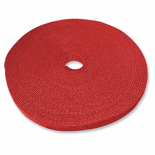 TrueConect TCHL34ROLL-RD 3/4'' Hook and Loop Tape - 50', Red