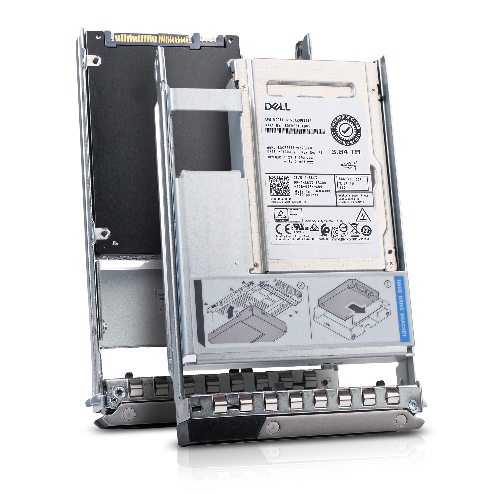 Dell G14 400-ASLG 3.84TB 1 DWPD SAS 12Gb/s Read Intensive 3D TLC Hybrid 3.5in Refurbished SSD