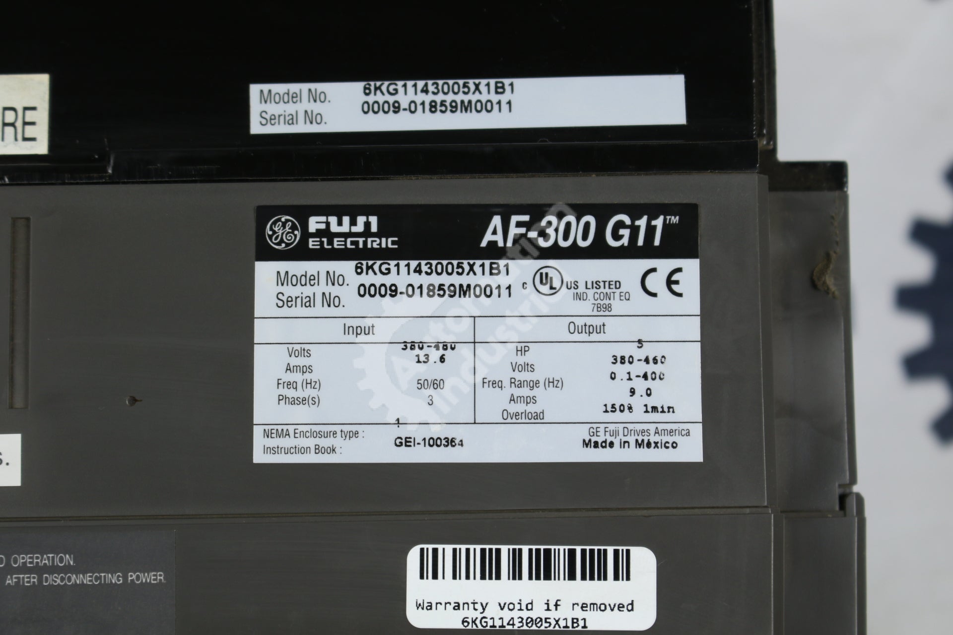 General Electric GE Fuji 6KG1143005X1B1 5HP AC Drive
