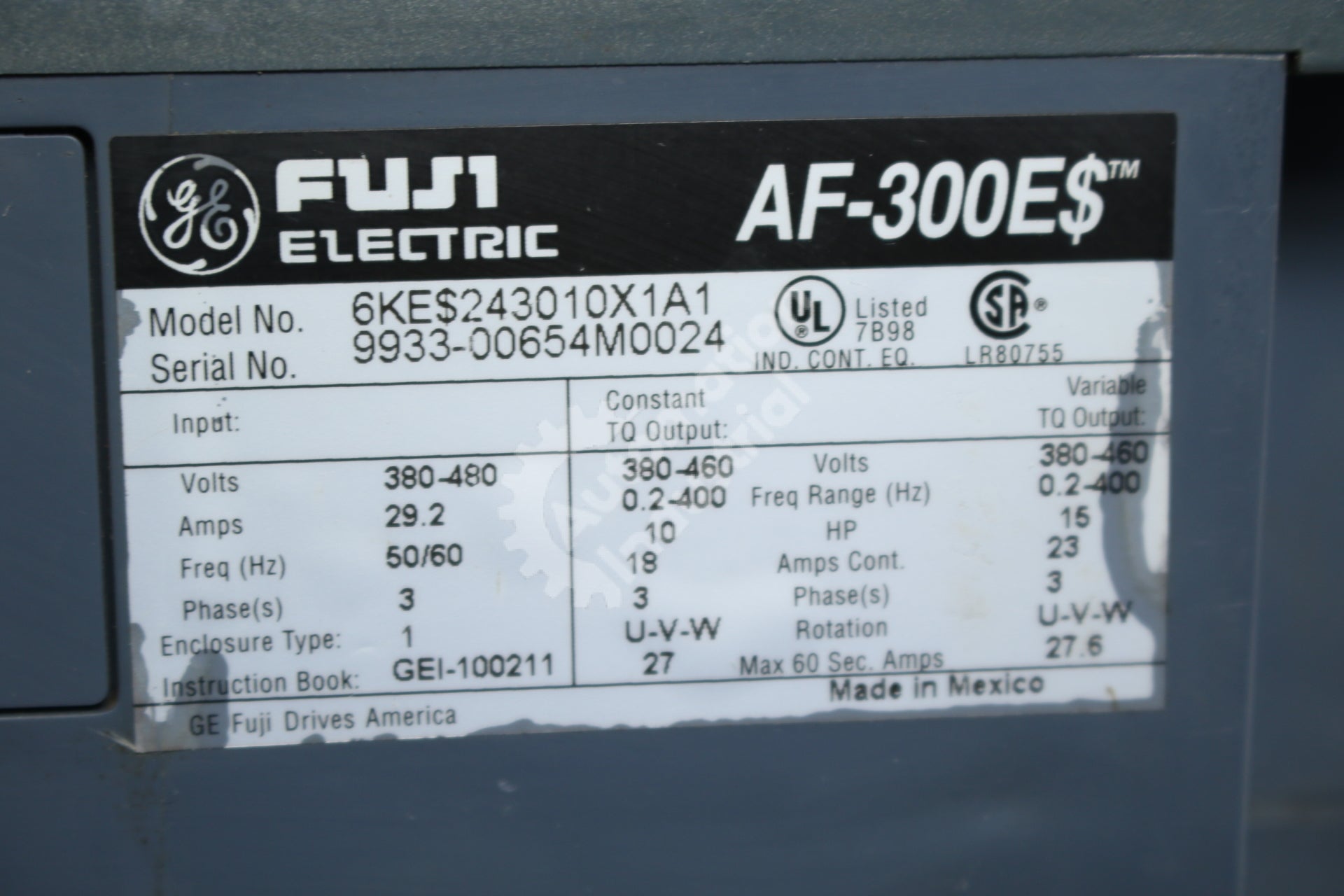 GE General Electric GE Fuji 6KE$243010X1A1 6KES243010X1A1 10HP Drive