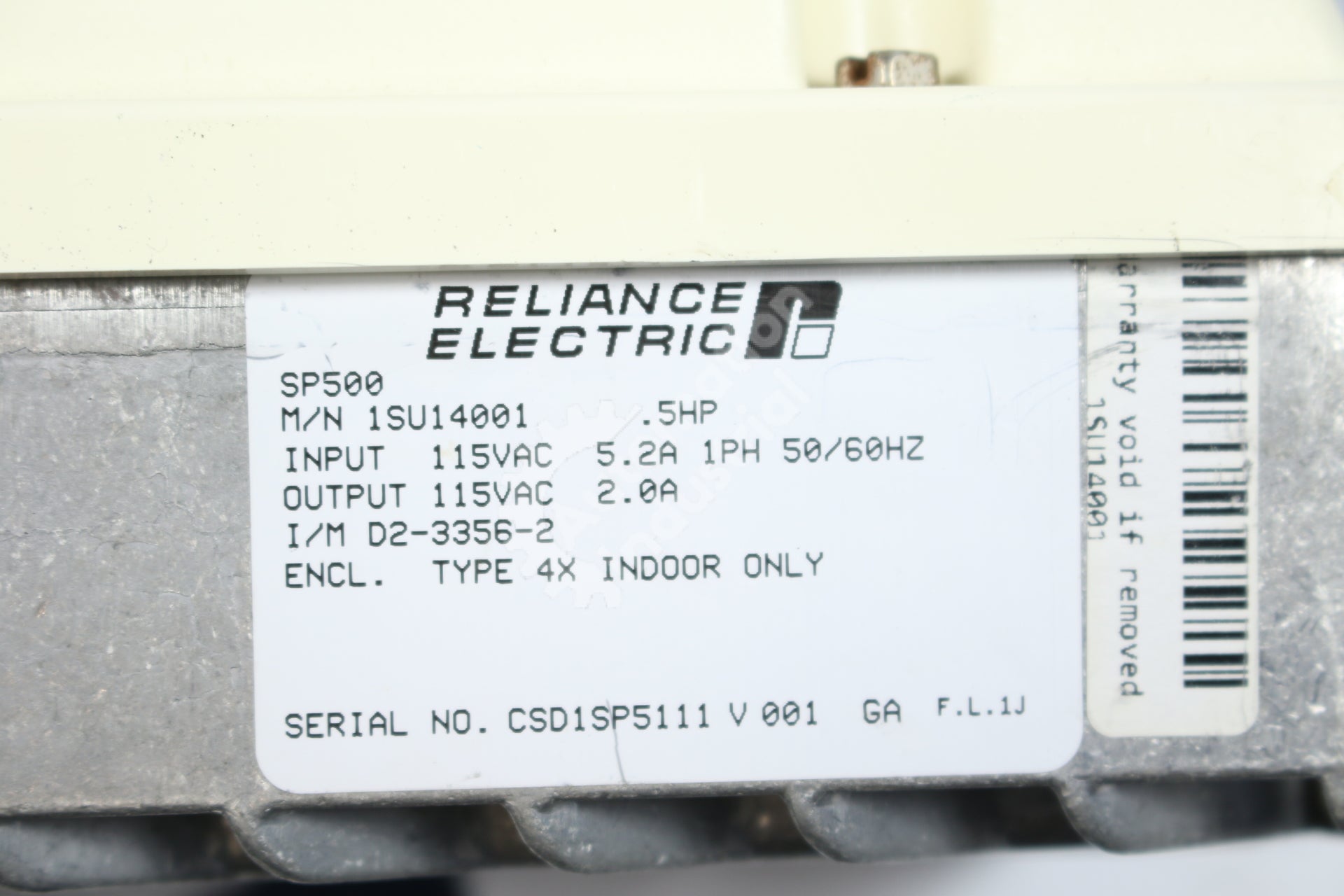 Reliance Electric 1SU14001 SP500 115VAC .5 HP Inverter Drive