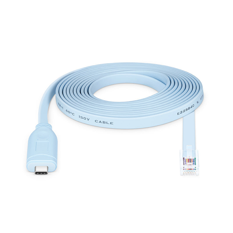 7ft (2m) USB C (Male) to RJ45 (Male) Console Cable, Blue