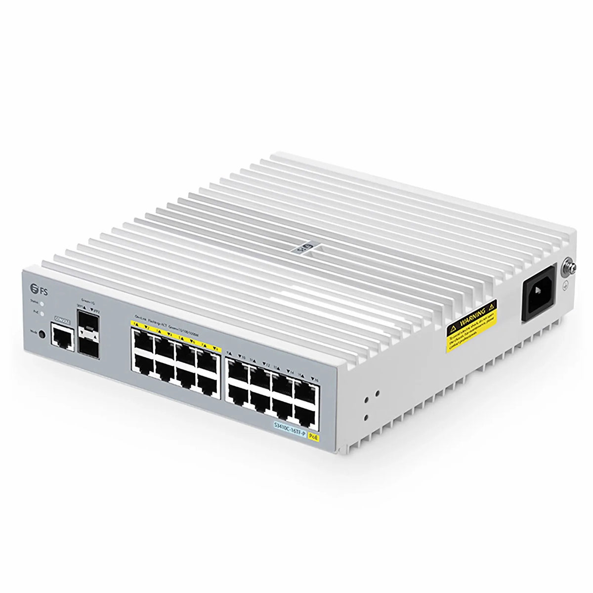 S3410C-16TF-P, 16-Port Gigabit Ethernet L2+ PoE+ Switch, 8 x PoE+ Ports@125W, 8 x 1Gb RJ45, with 2 x 1Gb SFP Uplinks, PicOS®, Support MLAG, Broadcom Chip, Fanless