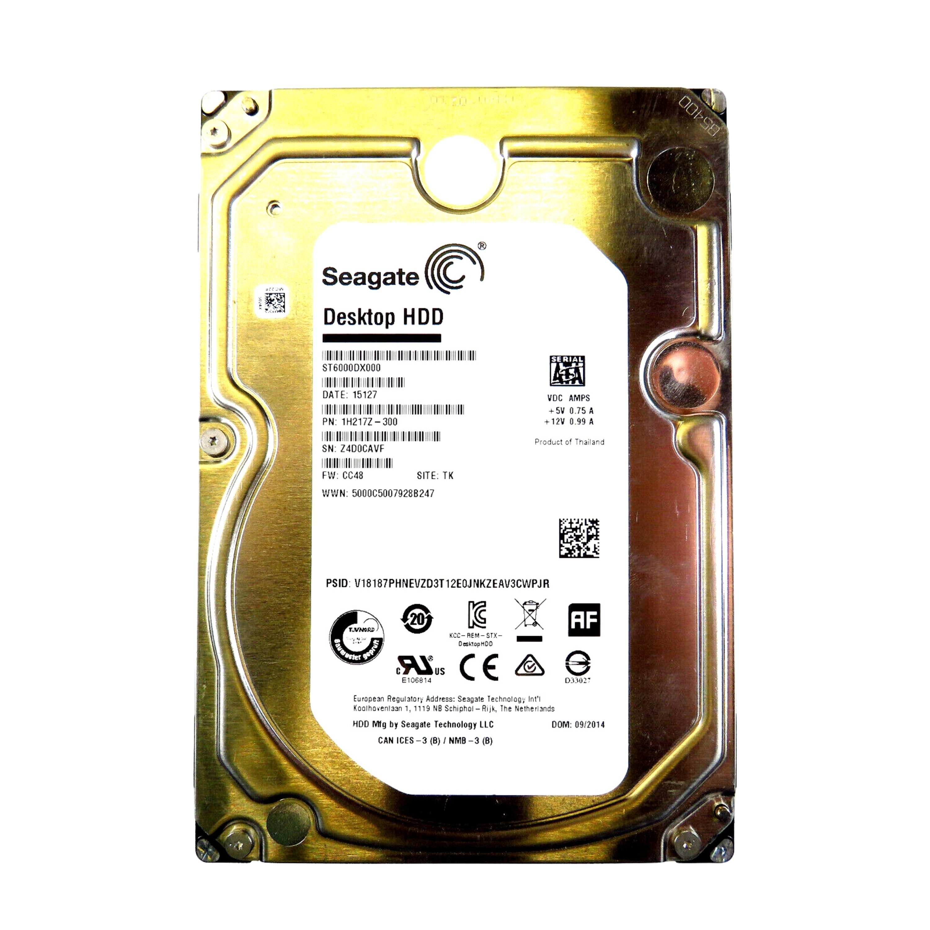 Seagate ST6000DX000 3.5" 6TB 7200RPM SATA III Hard Disk Drive (HDD), Silver (Refurbished)