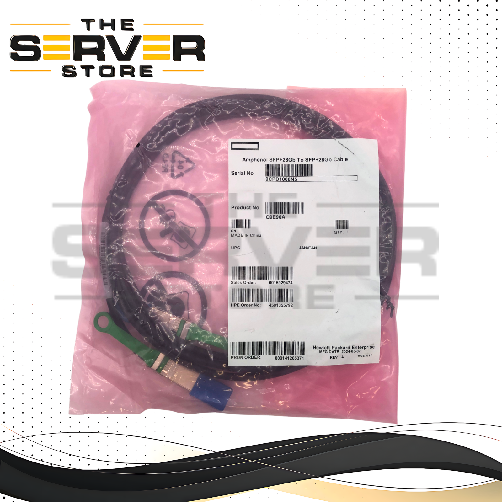 (LOT OF 1000) Amphenol 10G/25G SFP+ SFP28 DAC 3m Twinax Cable NDCCGF-0005