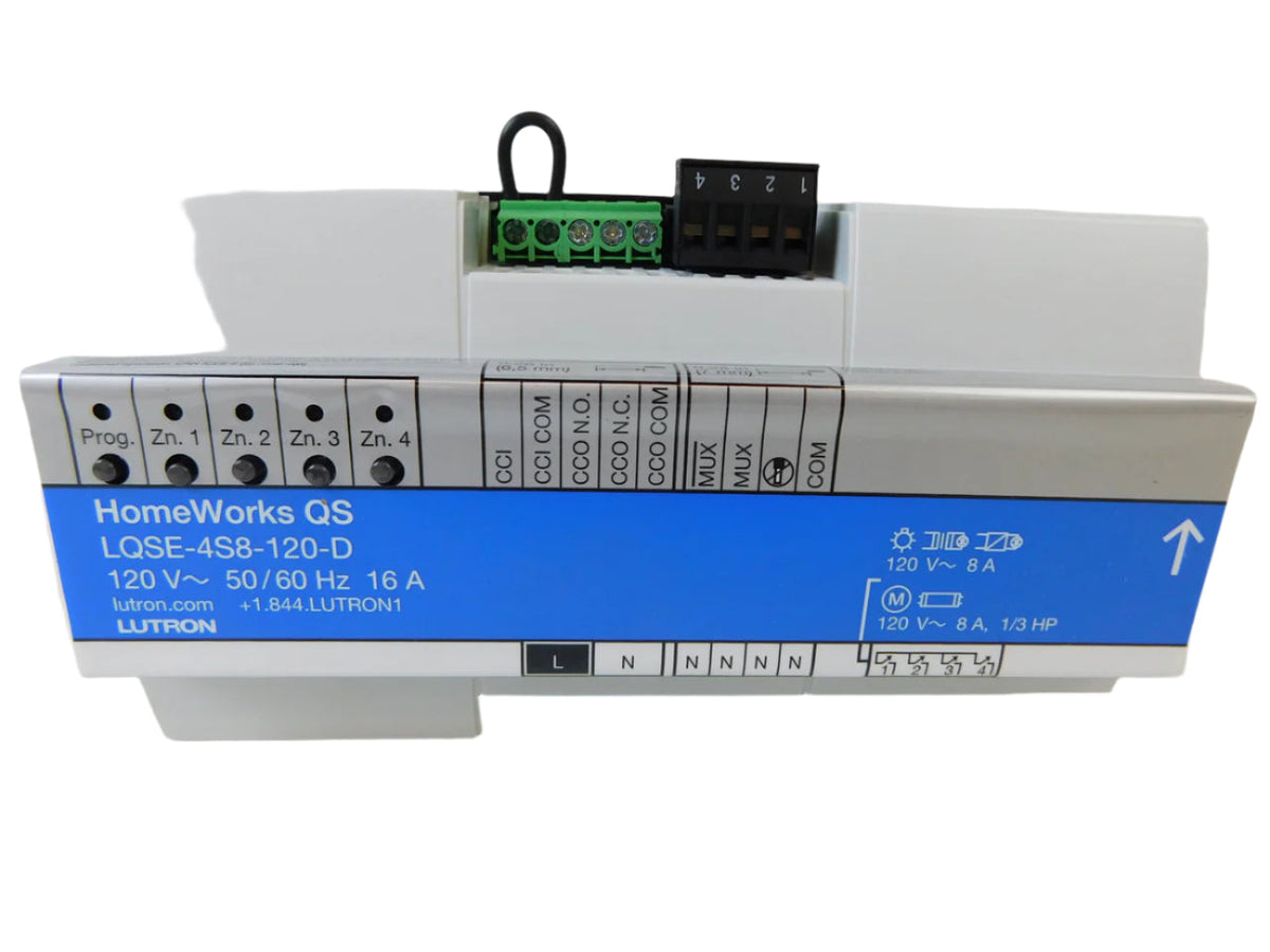LQSE-4S8-120-D | Lutron Switching Power Module for HomeWorks QS lighting systems (4-zone, 16 A, 120 V)