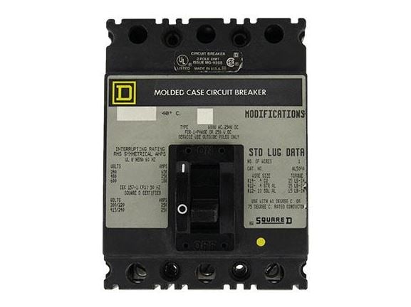 FHL3600311M | Square D FHL Series 3A 3-Pole 600V Molded Case Circuit Breaker