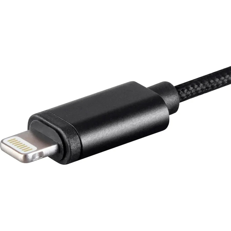 Monoprice MFi Certified Lightning to 3.5mm Audio Adapter, Nylon Braid, Black