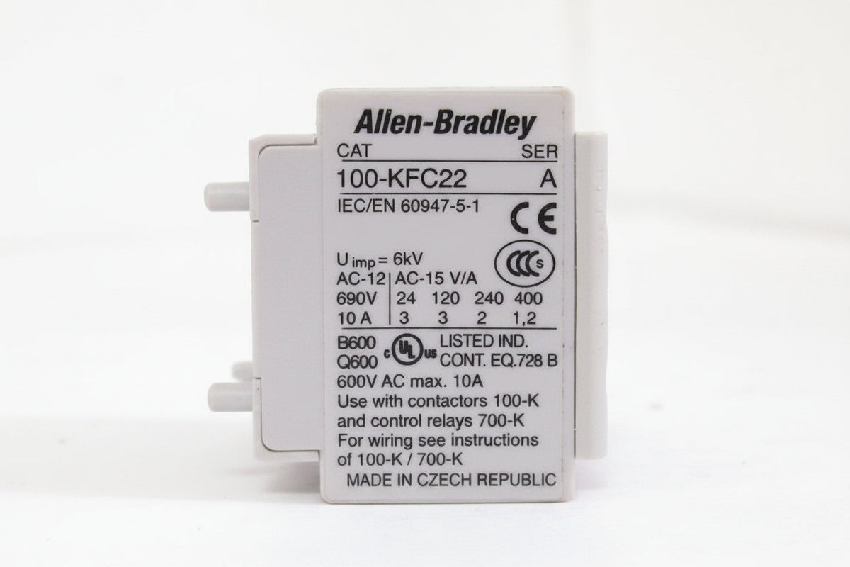 Allen-Bradley 100-KFC22 Front-Mount Auxiliary Contact 2NO 2NC
