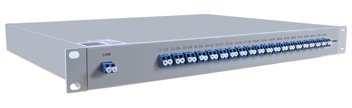 RB1-DWDM-AAWG-21 - DWDM AAWG passive mux/demux filter 40 channels, simplex, 100GHz spacing, ch21(1560.61nm) to ch60(1529.55nm), rack 19"