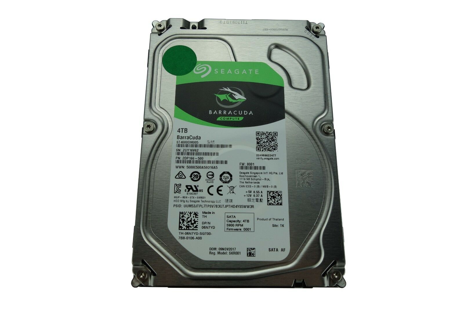 Dell Seagate BarraCuda 4TB 5.9K 6Gbps SATA 3.5'' HDD Hard Drive (6N7YD)
