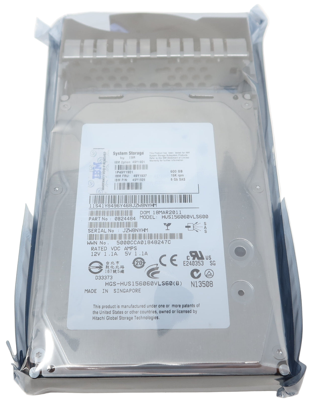 49Y1937 49Y1901 49Y1928 IBM 600GB 15K RPM 6Gb/s 3.5" SAS Hard Drive