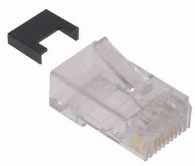 Mod Plug 8Pos 8Con For Round 24Awg Solid Cbl Category 5 & 5E 100/Pk 0025 RoHS
