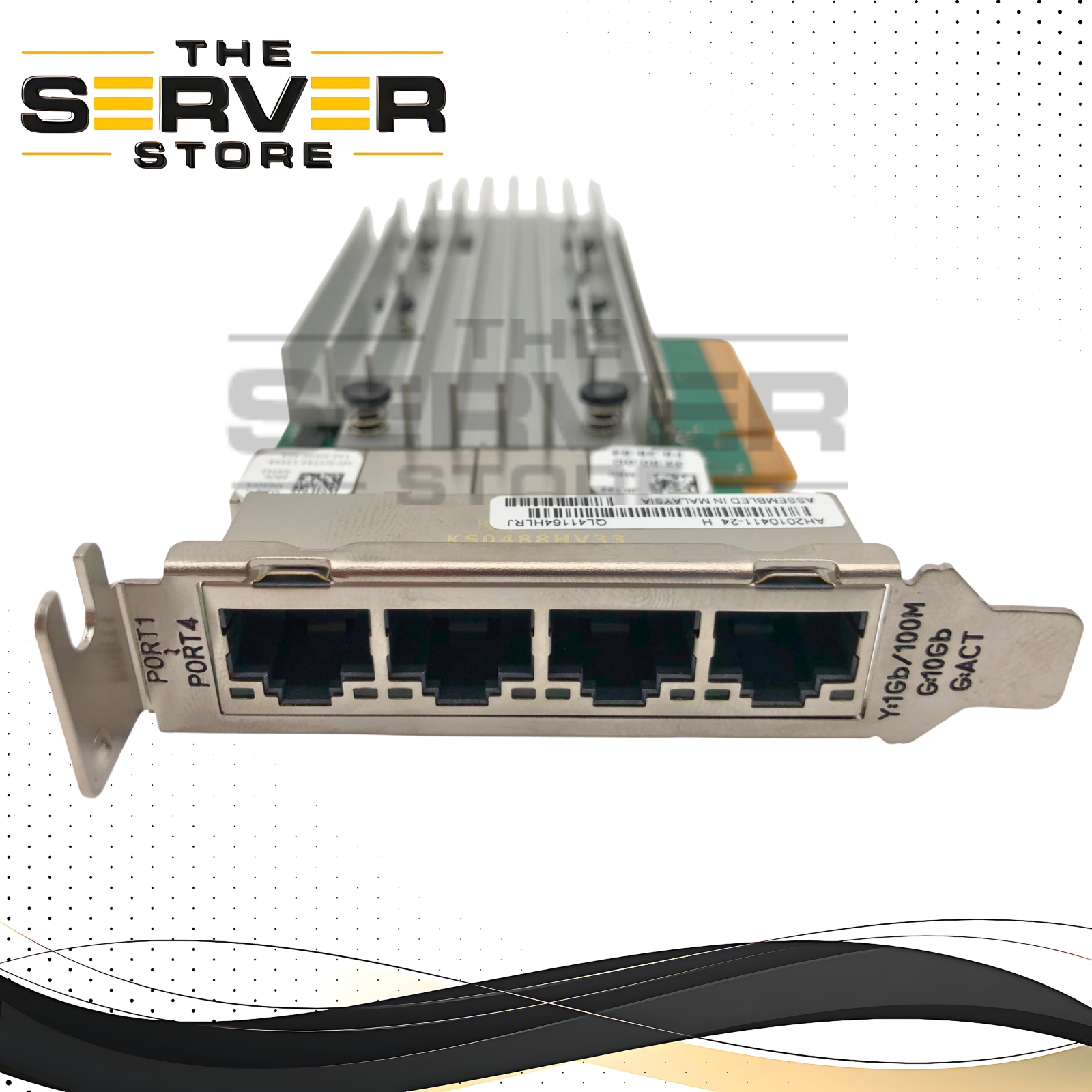 Dell QLogic FastLinQ QL41164 Quad-Port 10GBASE-T RJ-45 PCIe 3.0 x8 Network Adapter. P/N: AH2010411-24, QL41164HLRJ, 0JKT42, JKT42.