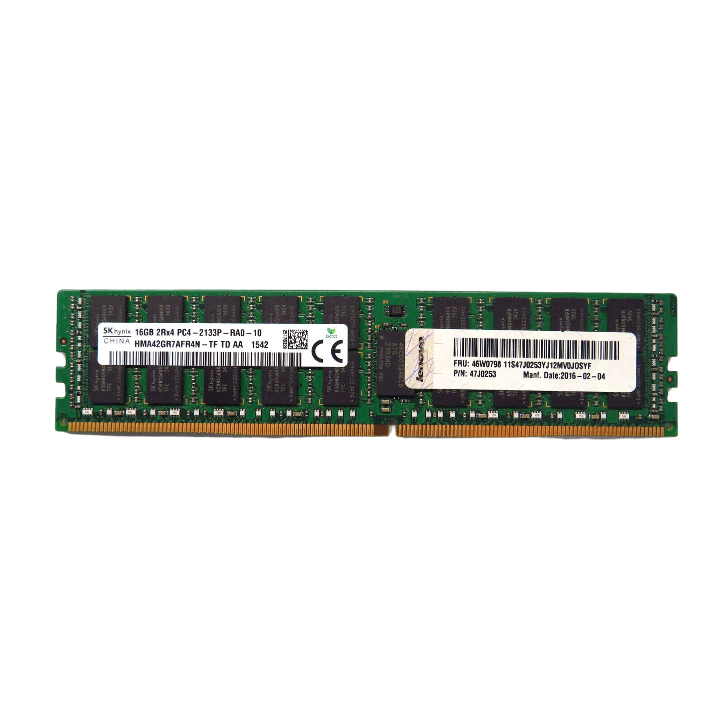 Lenovo 46W0798 47J0253 16GB 2Rx4 PC4-17000 2133MHz LP DDR4 RDIMM Server Memory (Refurbished)