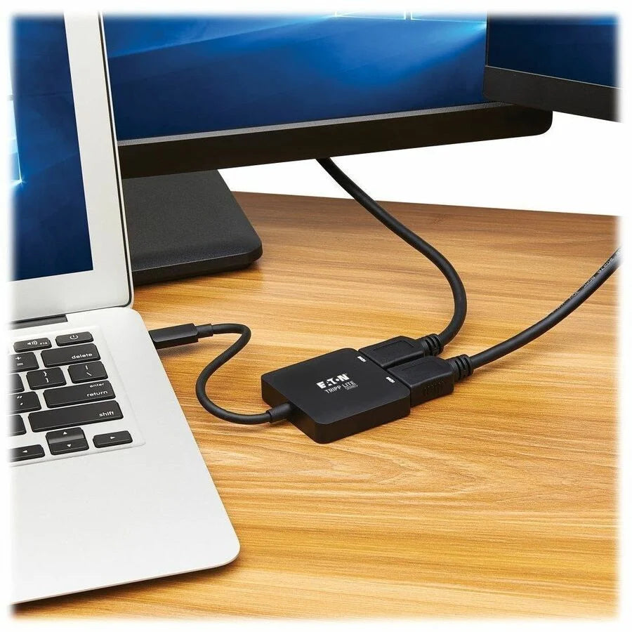 Eaton Tripp Lite Series USB-C Adapter, Dual Display - 4K 60 Hz HDMI, HDR, 4:4:4, HDCP 2.2, DP 1.4 Alt Mode, Black