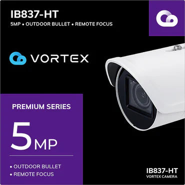 Vivotek IB837-HT-1Y VORTEX Prem. 5MP IP66 Remote Focus AI Bullet w/ 1-yr license