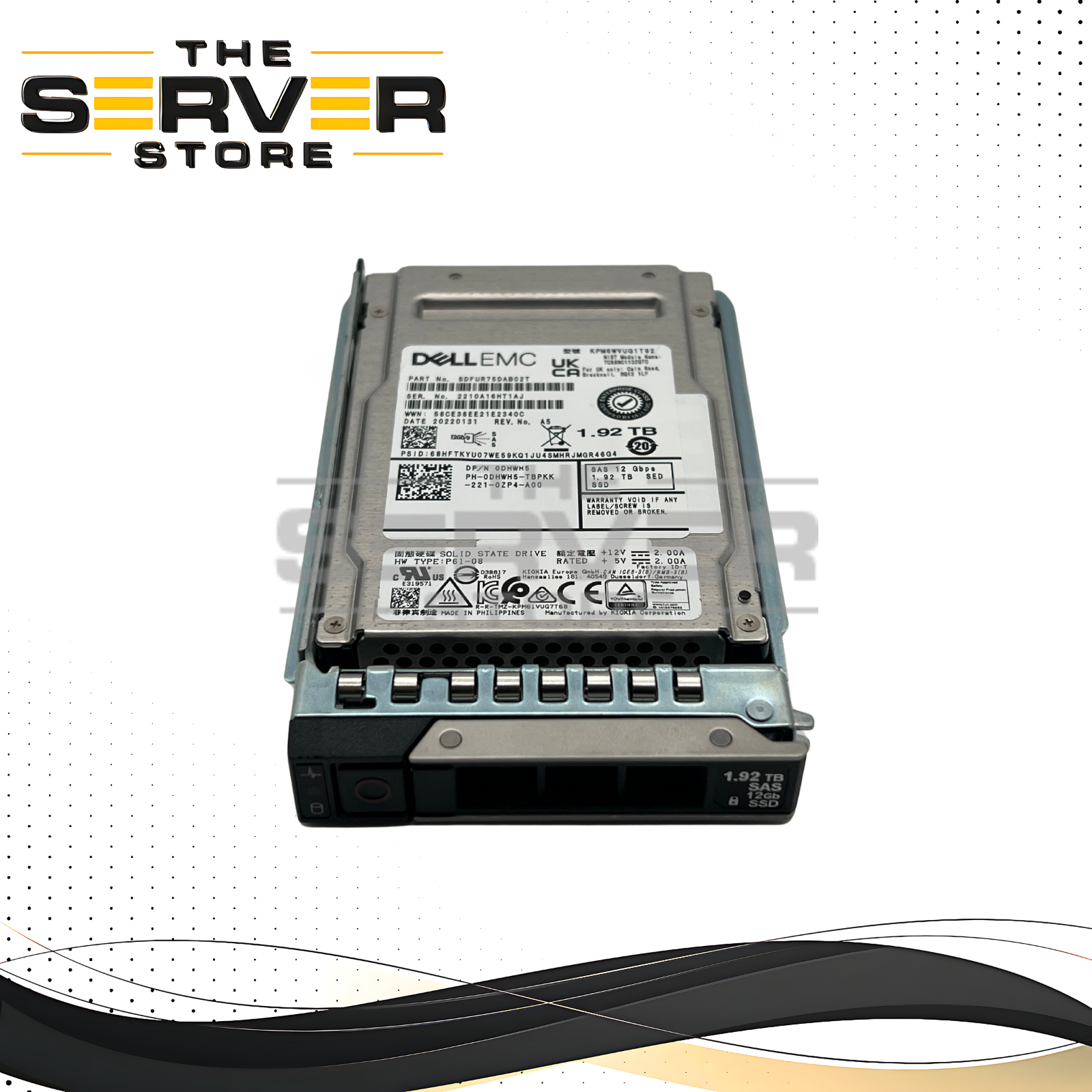 Dell EMC 1.92TB SAS 12G MU SED 2.5" SSD SDFUR75DAB02T KPM6WVUG1T92 0DHWH5 DHWH5