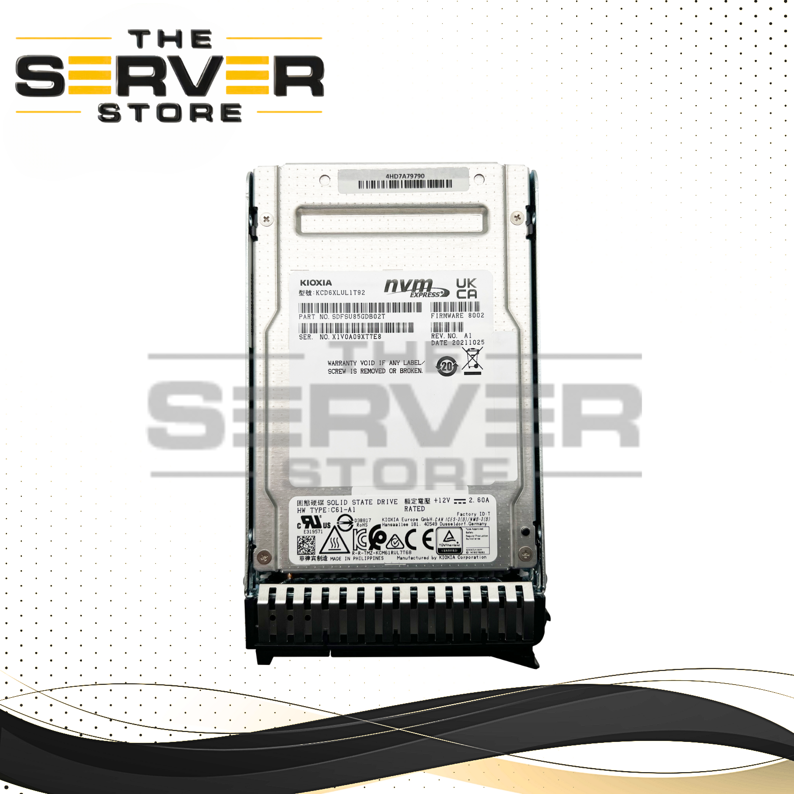 Lenovo 1.92TB NVMe U.3 G4 x4 2.5 SSD Kioxia CD6-R ThinkSystem SR550 SR650 4HD7A79790