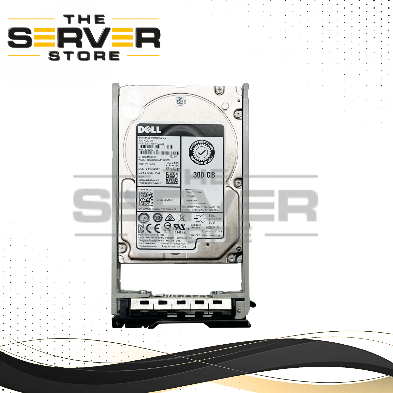 Dell 300GB SAS 12G 10K RPM 2.5" HDD STT002 ST300MM0078 (With Tray) 02M5JK 2M5JK