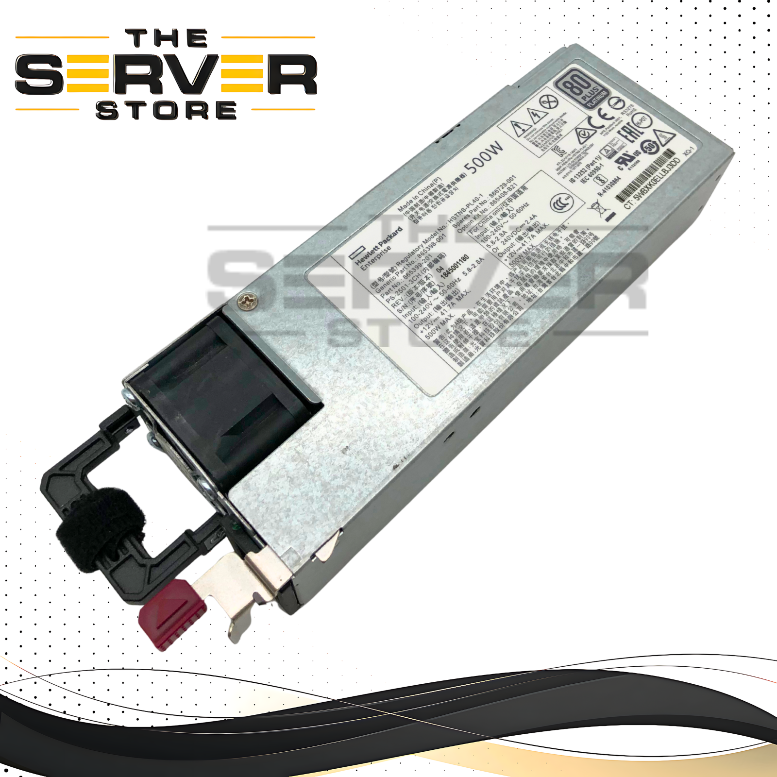 HPE 500W Slot Platinum Hot Plug Power Supply 865398-001 866729-001 865408-B21 HSTNS-PL40-1 865399-201