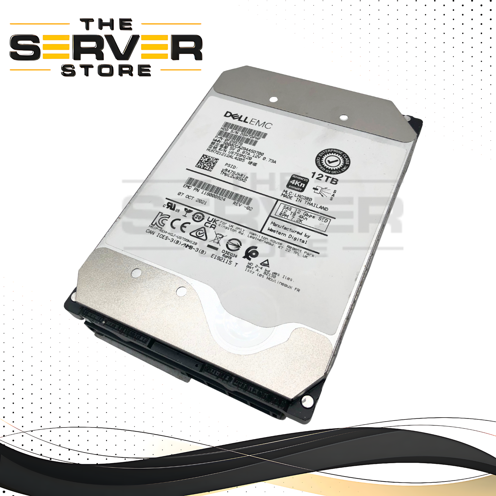 Dell EMC 12TB 7.2K 12Gb/s SAS 3.5" 4Kn SED HDD HUH721212AL4205 0F29578 118000824