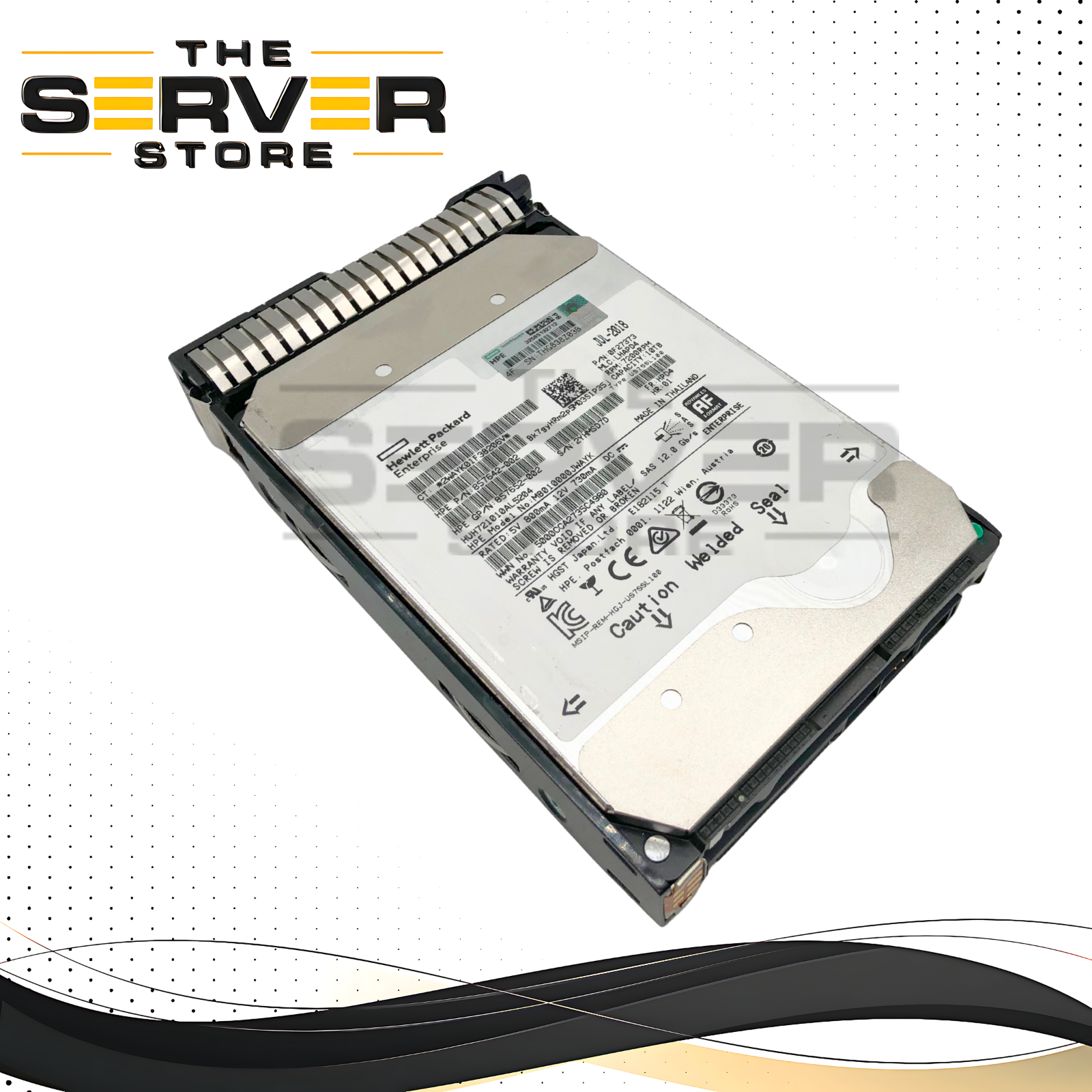 HPE HGST Ultrastar He10 10TB 7200RPM 12Gb/s SAS 3.5-inch LFF Enterprise Hard Drive in Smart Carrier. P/N: 857642-002.
