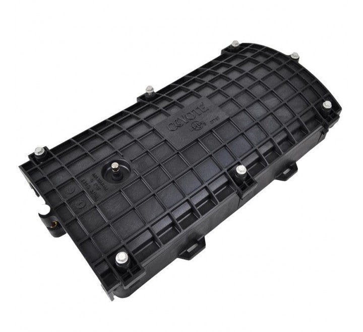 PLP Coyote In-Line Runt Closure (10" x 3.5" x 17.5") holds 2 splice trays, up to 24 single fibers
