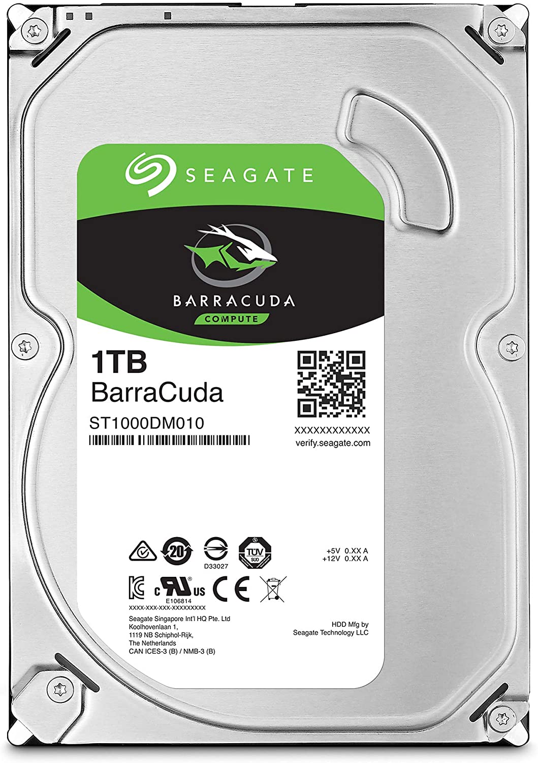 Seagate Barracuda ST1000DM010 1TB 7.2K RPM SATA 6Gb/s 4Kn 64MB 3.5" HDD
