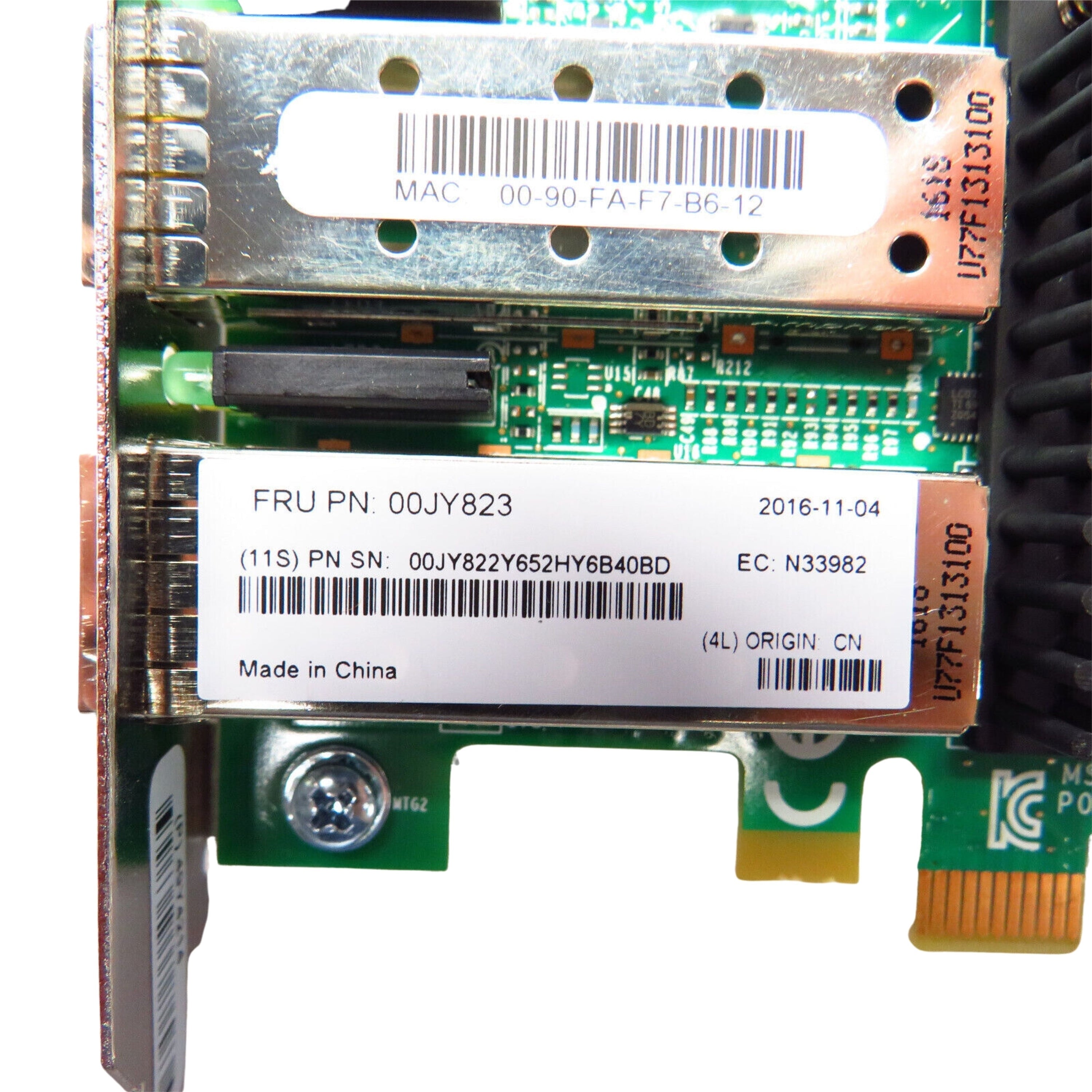 Lenovo 00JY823 VFA5 2 Port 10GbE SFP+ PCIe Adapter Card (Refurbished)