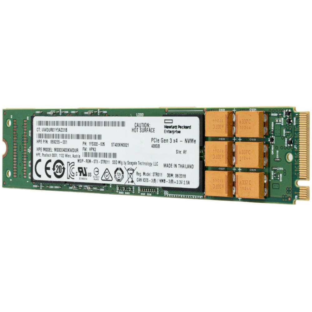 HP MS000400KWDUR 869255-001 400GB PCIe Gen 3.0 x4 4GB/s Mixed Use MLC M.2 22110 Solid State Drive