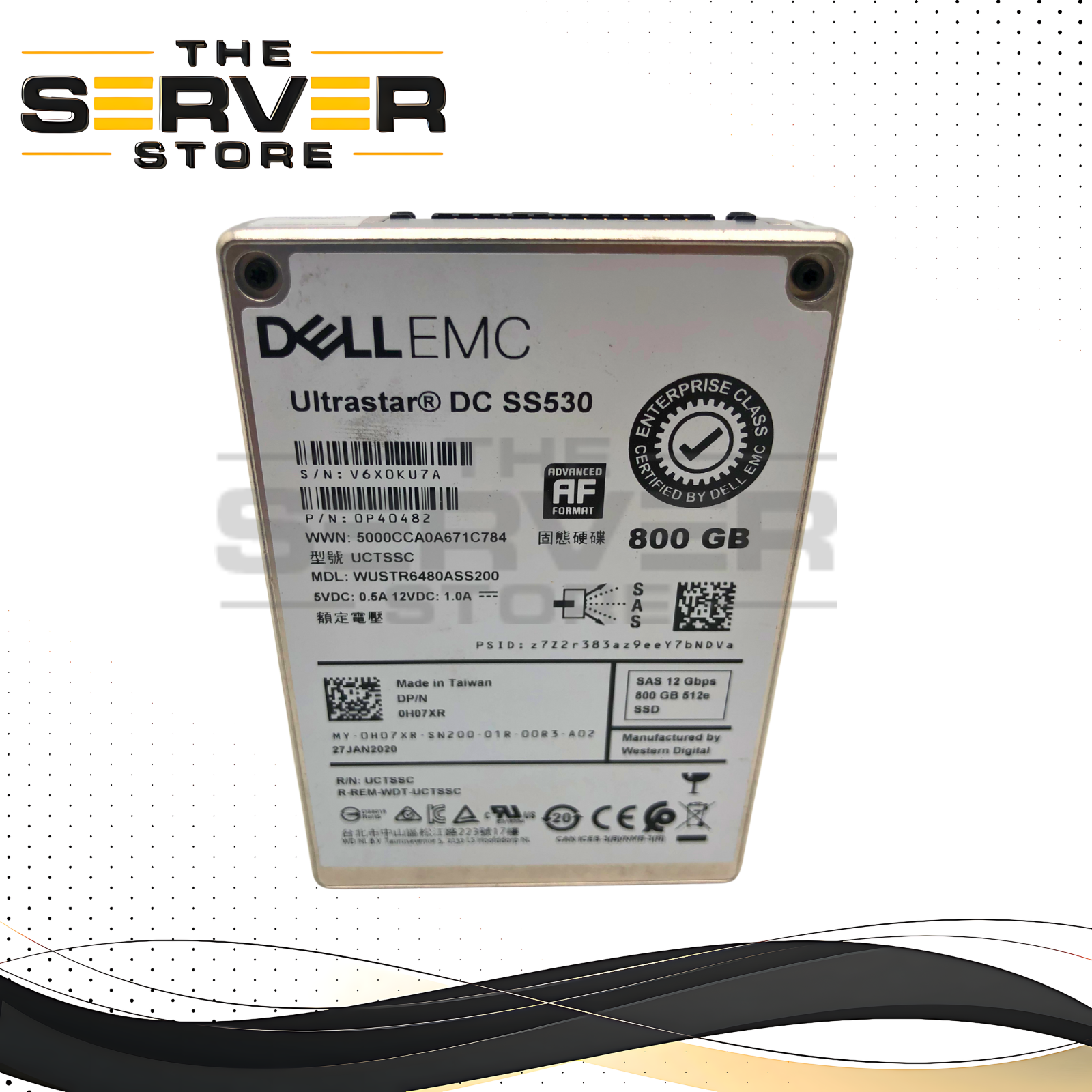 Dell WD Ultrastar 800GB 12G SAS Mixed Use 2.5" SFF SSD WUSTR64800ASS205 H07XR