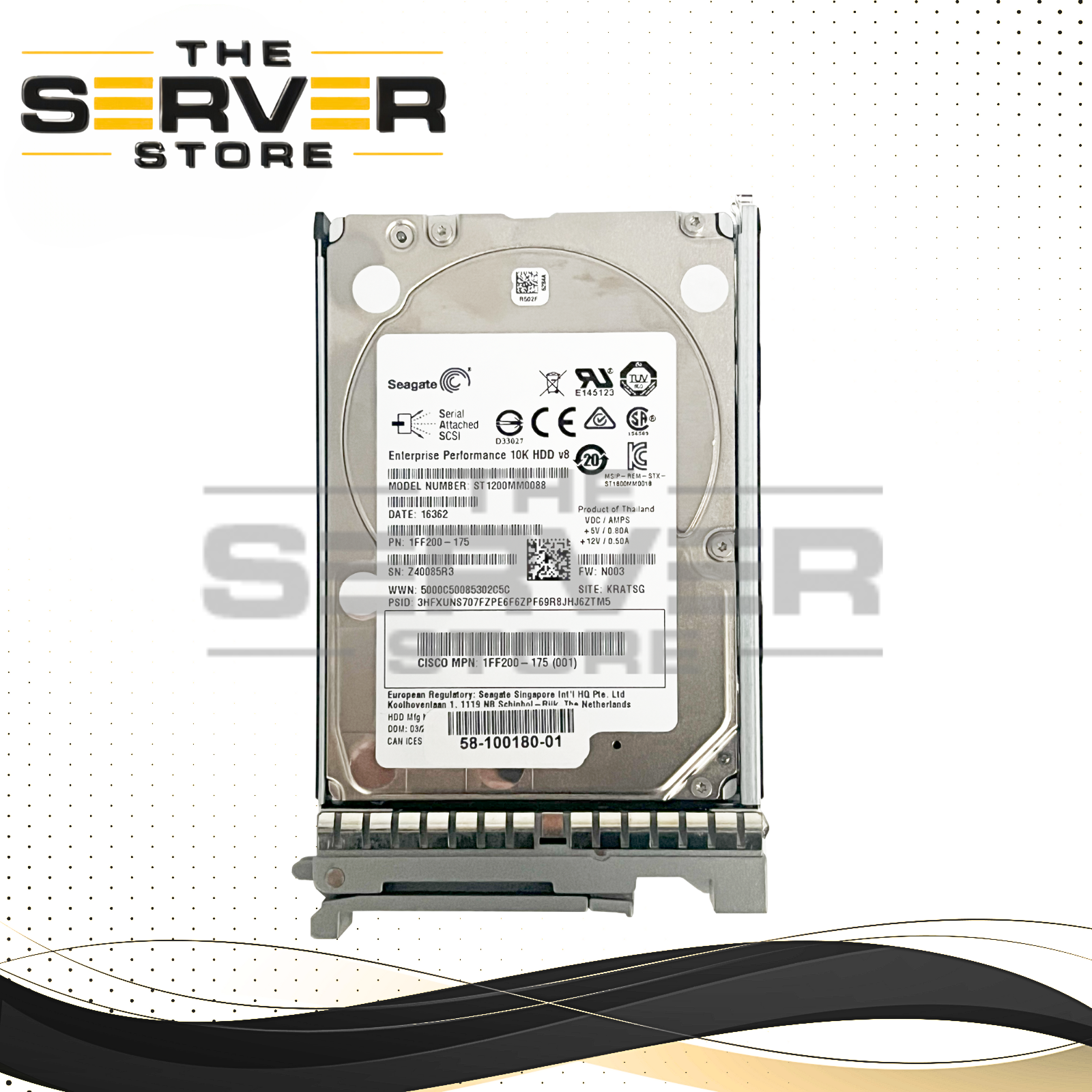 Cisco 1.2TB SAS 12G 10K SFF 2.5 HDD w/Tray Seagate ST1200MM0088 UCS-HD12TB10K12G