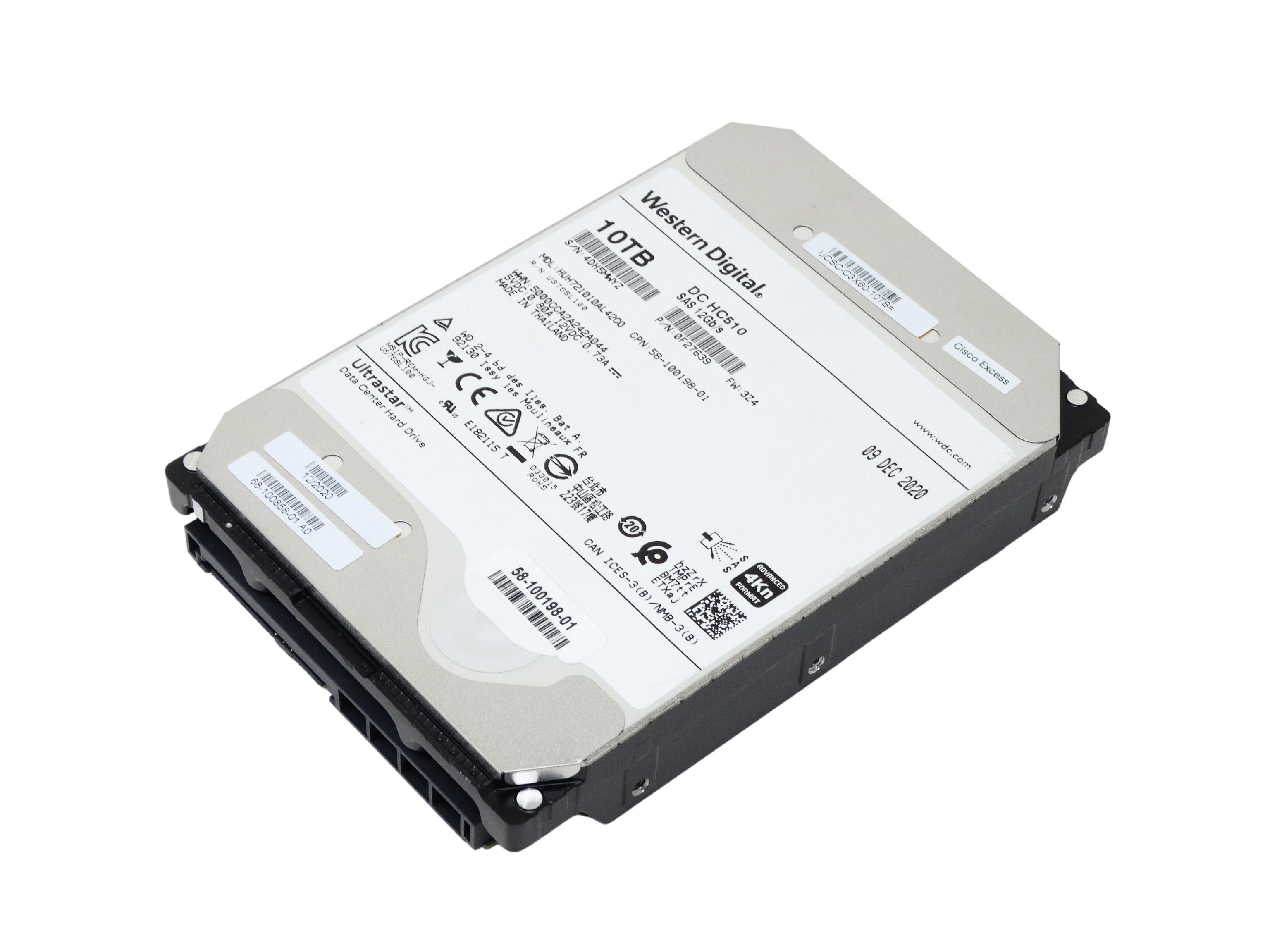 Cisco 10TB SAS 12G 7.2K LFF 3.5" HDD Ultrastar HUH721010AL4200 UCSC-C3X60-10TB