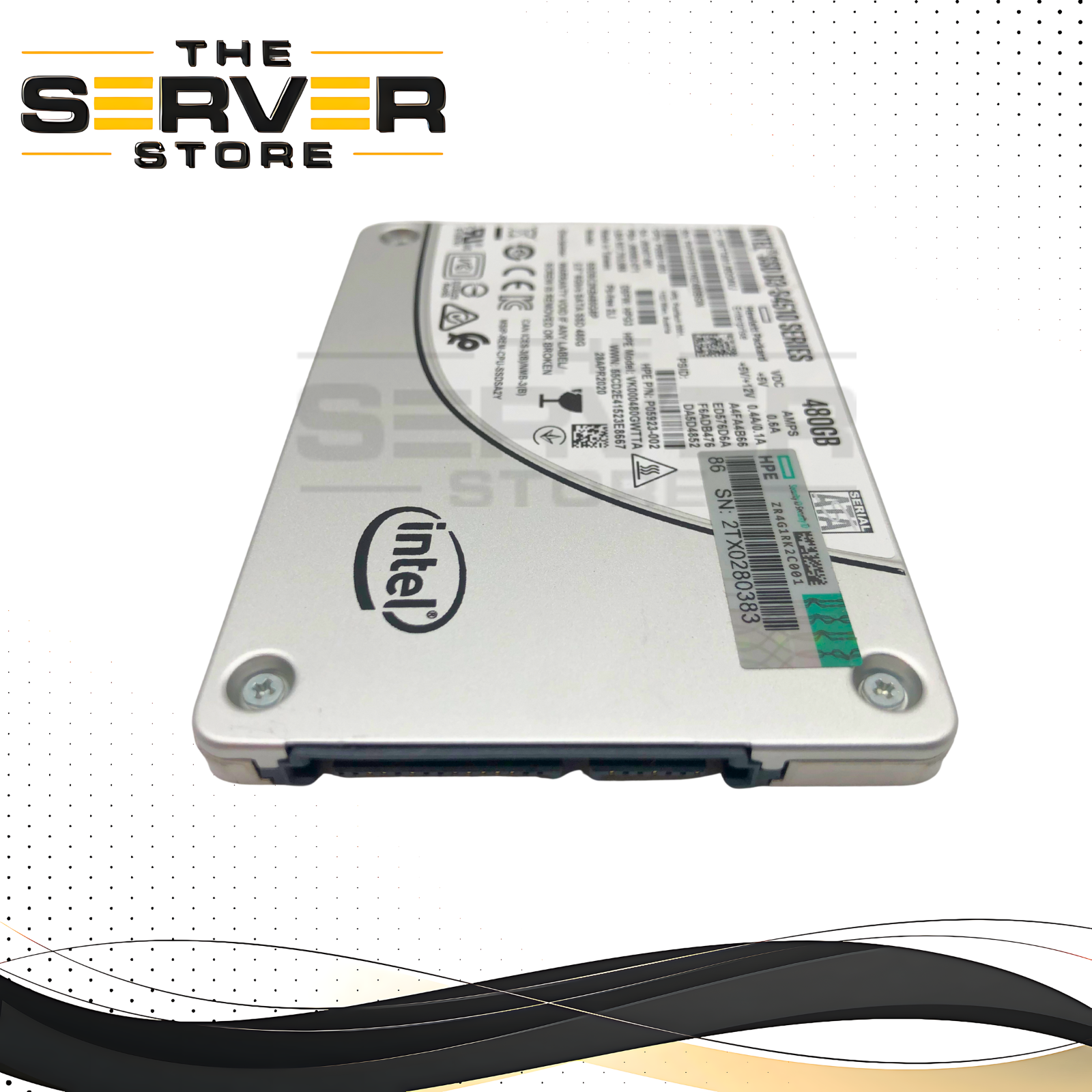 HPE Intel D3-S4510 480GB SATA 6Gb/s Read Intensive (RI) 2.5-inch SFF Enterprise SSD. P/N: P05923-002.