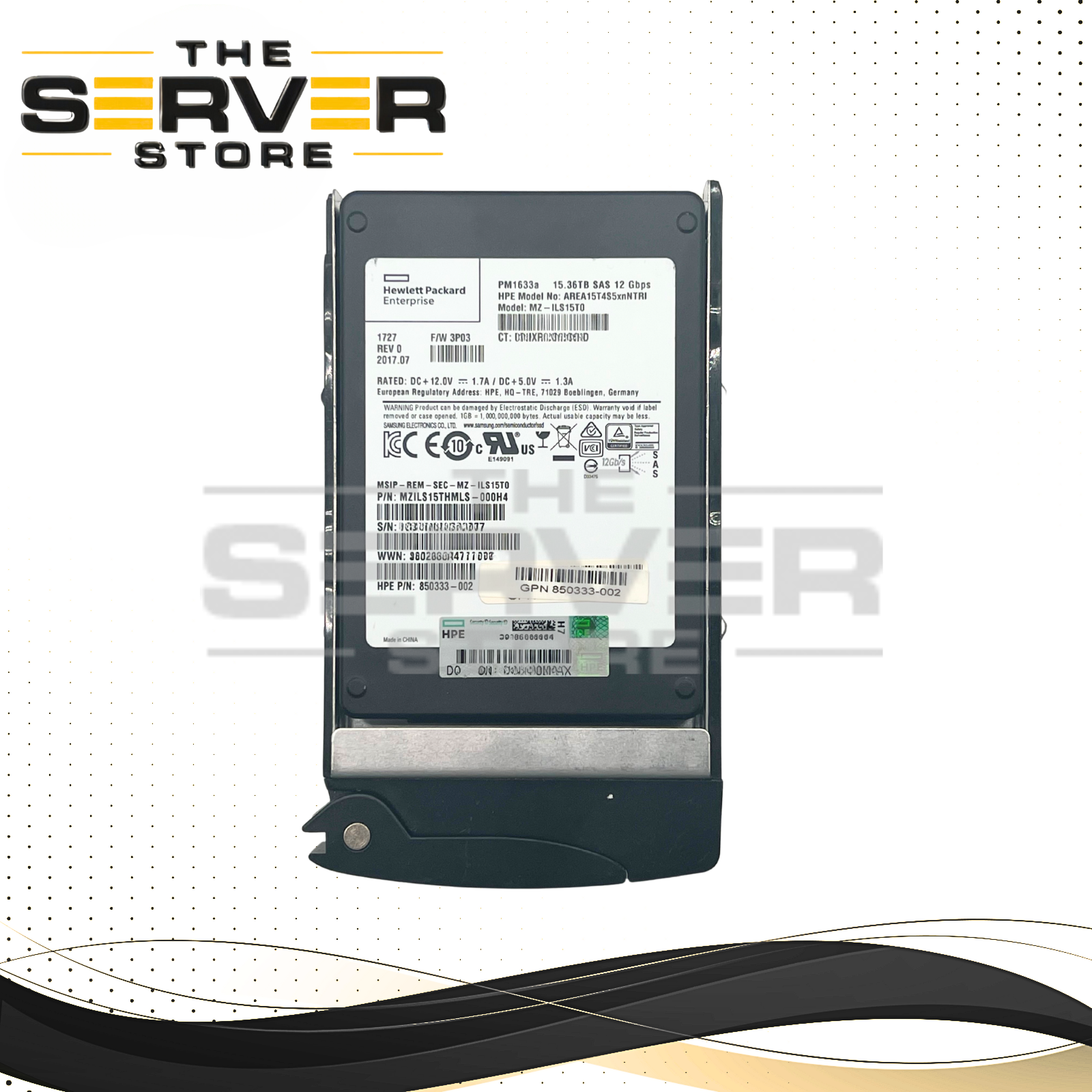 Samsung 15.36TB SAS 12Gbps RI SFF 2.5" 15mm SSD MZ-ILS15T0 PM1633a Series for Supermicro Server