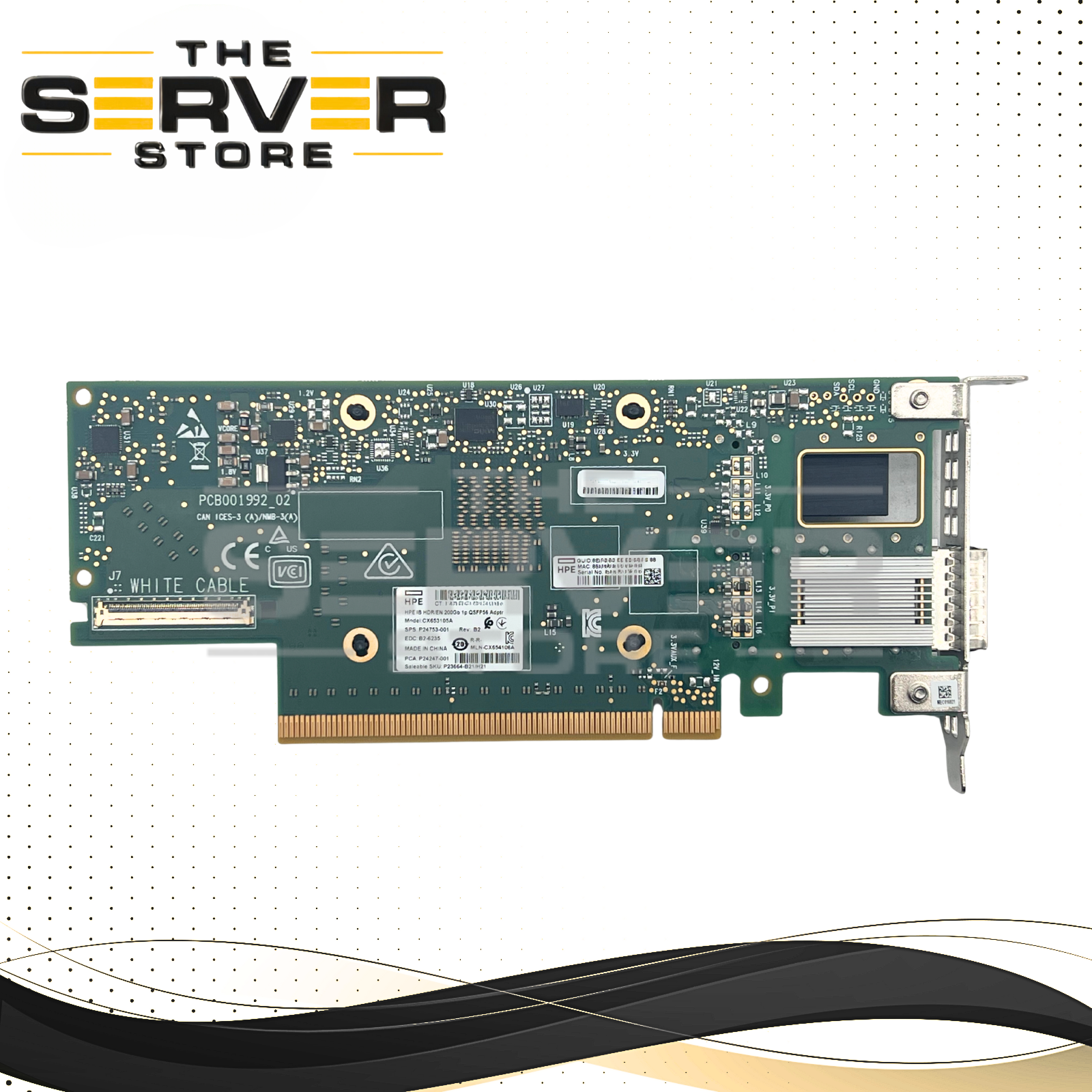 HPE ConnectX-6 InfiniBand HDR/Ethernet 200GB 1-Port QSFP56 PCIe G4 x16 Network Adapter P23664-B21 P24753-001