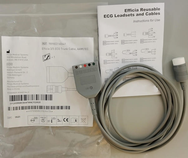 For 989803160641 Philips Efficia 3/5 ECG Trunk Cable AAMI/IEC 12-pin Defibrillators